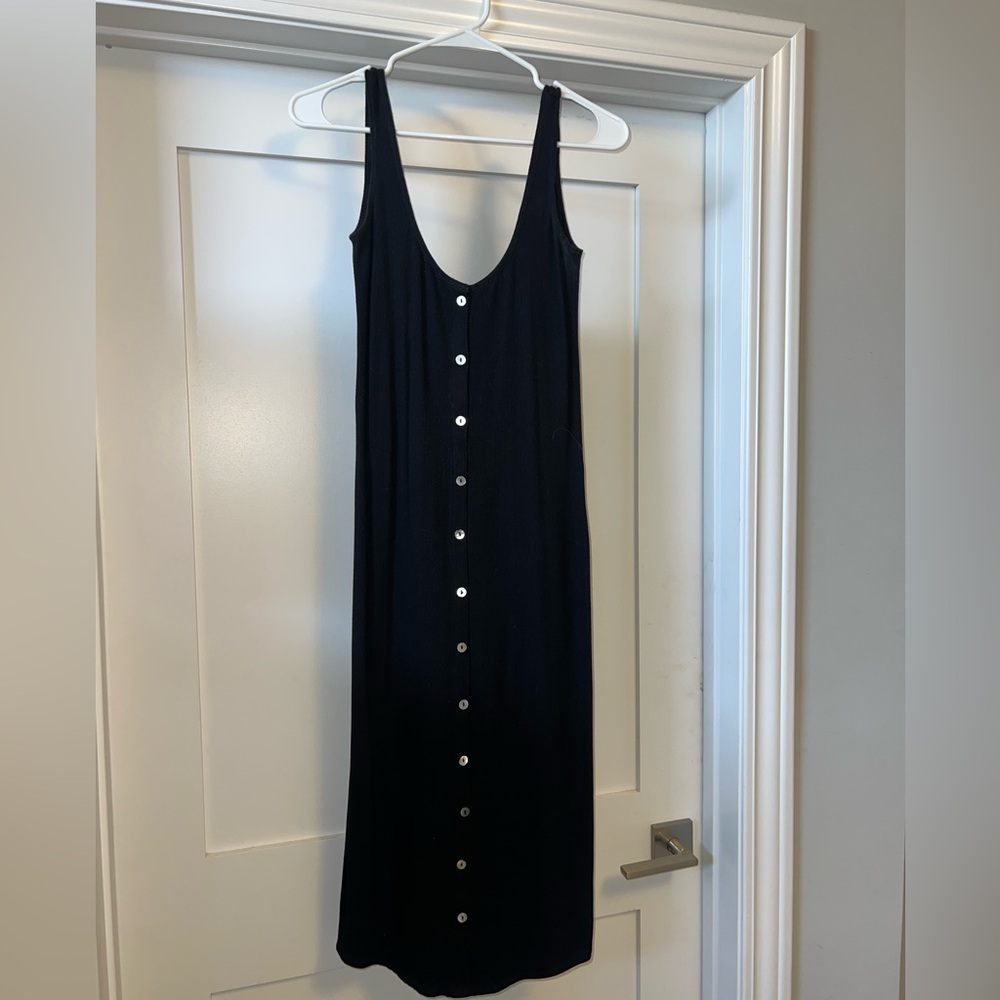 Amuse Society Black Backless Madi Dress with Button Detail